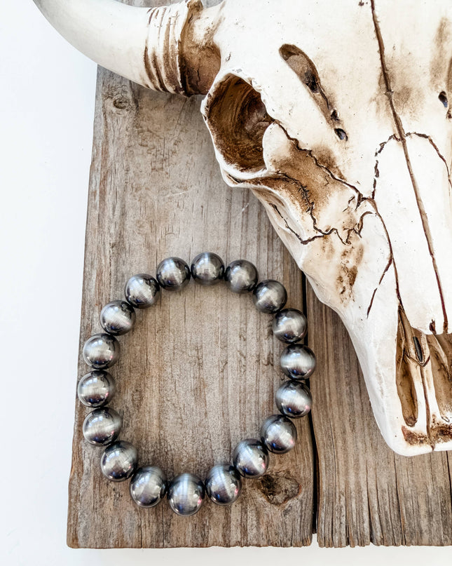 11mm Navajo Style Pearl Stretch Bracelet