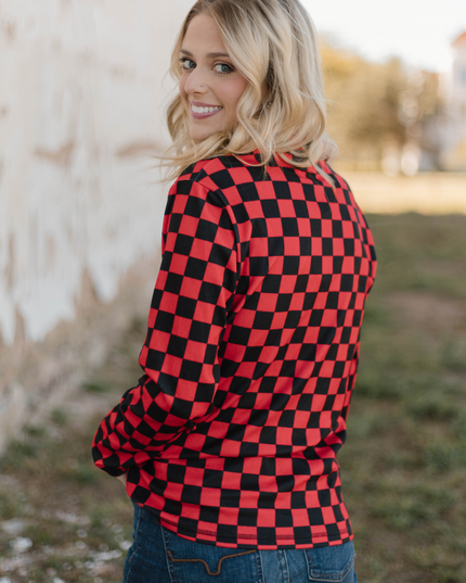 Pep Rally Pullover - Red & Black
