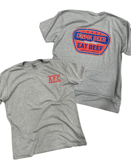 Western Graphic Drink Beer, Eat Beef' Tee
