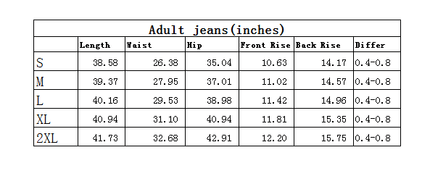 Adult Women Bell Bottom Denim Jeans Pants Trousers