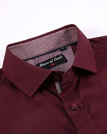 Mens Dress Shirts Long Sleeve Regular Fit Button Shirts-100