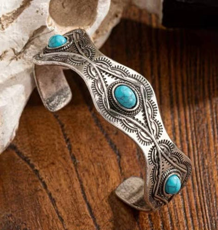 Western Imitation Turquoise Cuff Bracelet