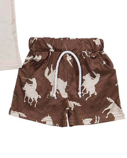 Baby Boys Rodeo Brown Shorts Sets