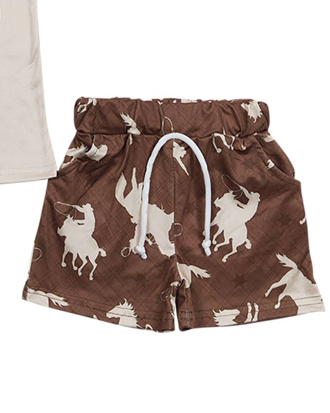Baby Boys Rodeo Brown Shorts Sets