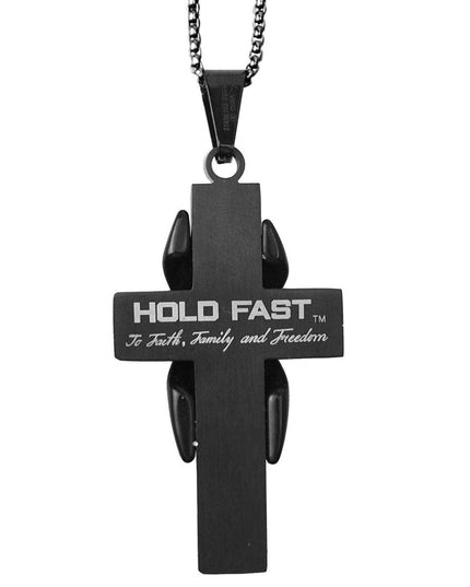 HOLD FAST Mens Necklace Wrapped Flag Cross