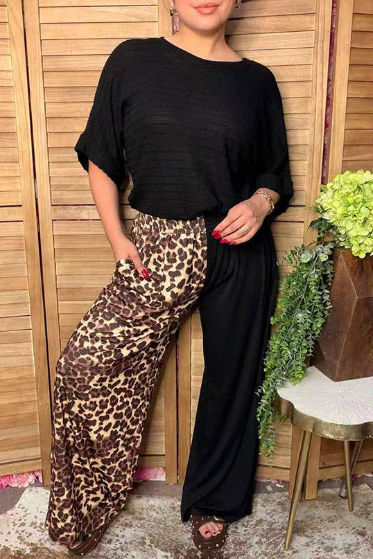 Western leopard black women's boutique pant XCH17348