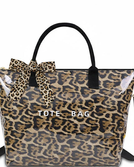 PVC handbag leopard camo crossbody bag