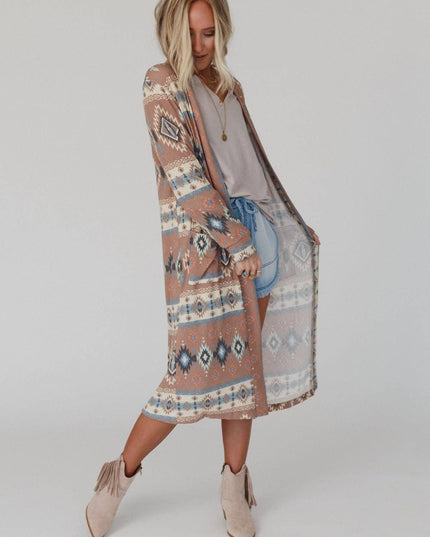 Santa Fe Rose Duster Cardigan - Multi