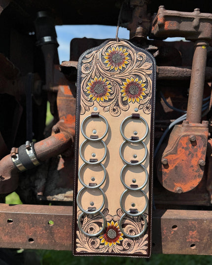 Genuine Western Tooled Leather Wild Rag Scarf Display Holder Keeper a Double B Wild Rags Exclusive