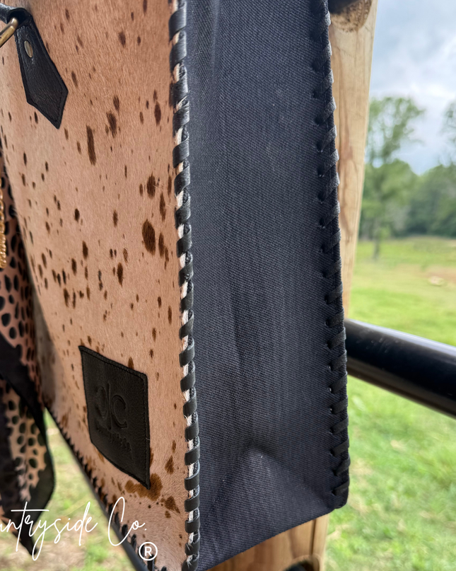 Magnolia Speckle Cowhide Tote, Work Laptop Bag