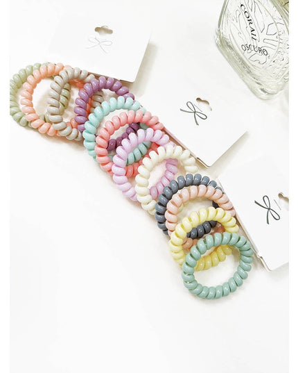 Pastel Tone Spiral Hair Tie Set
