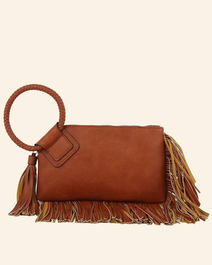Fringe Cuff Clutch Tassel Wristlet Clutch Bag
