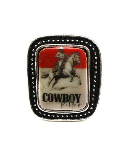 Western Cowboy Killer Portrait Cuff Ring