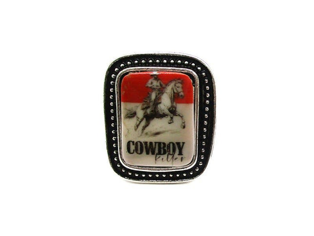Western Cowboy Killer Portrait Cuff Ring