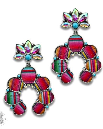 Serape horseshoe earring