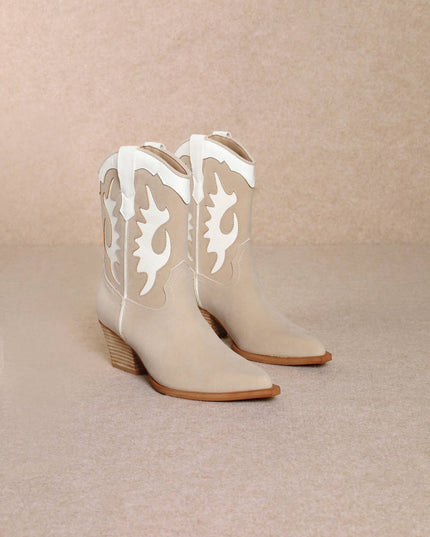 JACKIE WESTERN COWBOY BOOTIES WITH PYTHON ACCENT