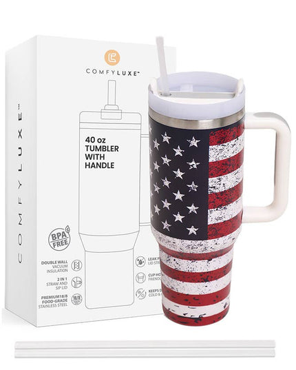 American Flag 40oz Handle Tumbler