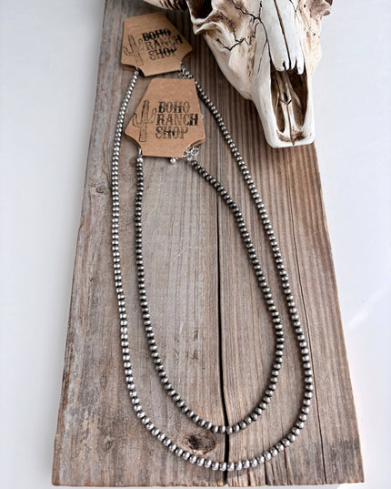 3mm Western Style Navajo Pearl Bead Necklace