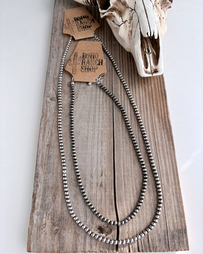 3mm Western Style Navajo Pearl Bead Necklace