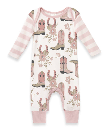 Western Cowgirl Boots Baby Cotton Romper