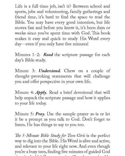 The 5-Minute Bible Study for Teen Girls