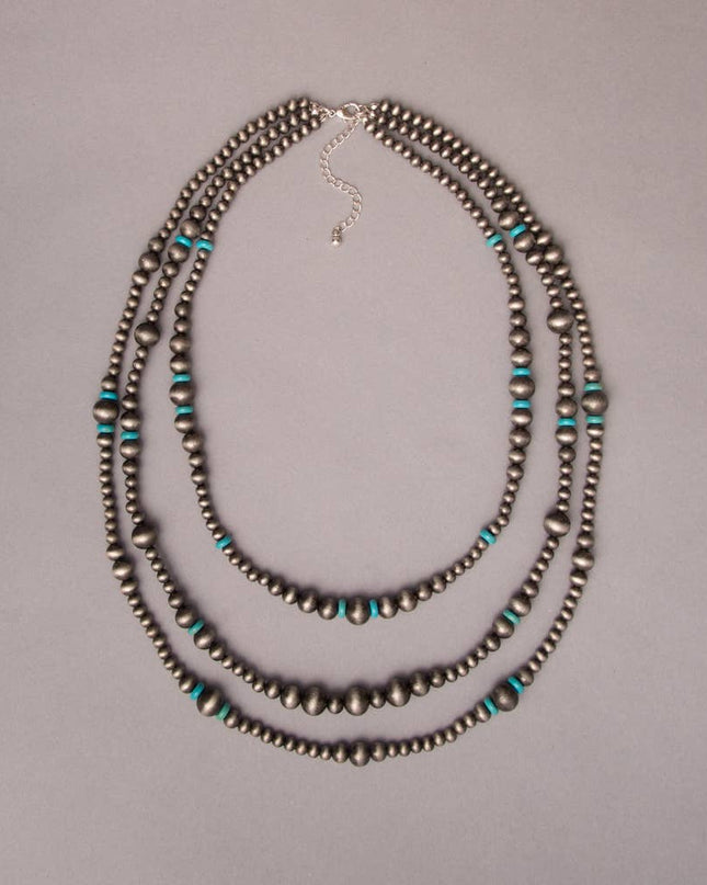 Western Multi-Strand Beaded Necklace
