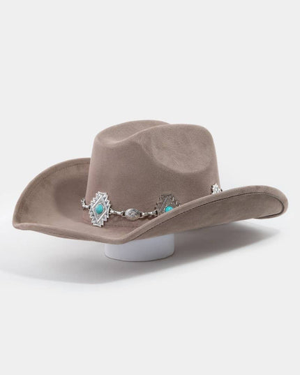Turquoise Stud Concho Belt Western Cowboy Hat