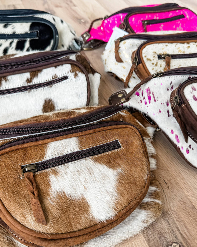 Western Hairon Cowhide Fanny Pack - bum bag sling bag