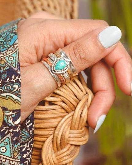 Teardrop Natural Stone Ring | 40R116