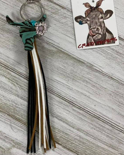 Steer Head Tassel Keychain