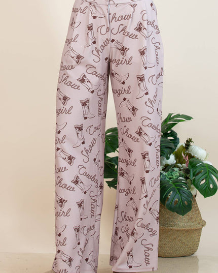 P1261-6157-Norma Cowboy Show Print Slack Pants