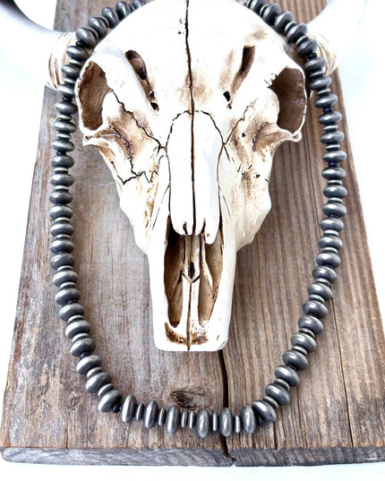 Western Style Flat Navajo Pearl & Stone Beaded Necklace