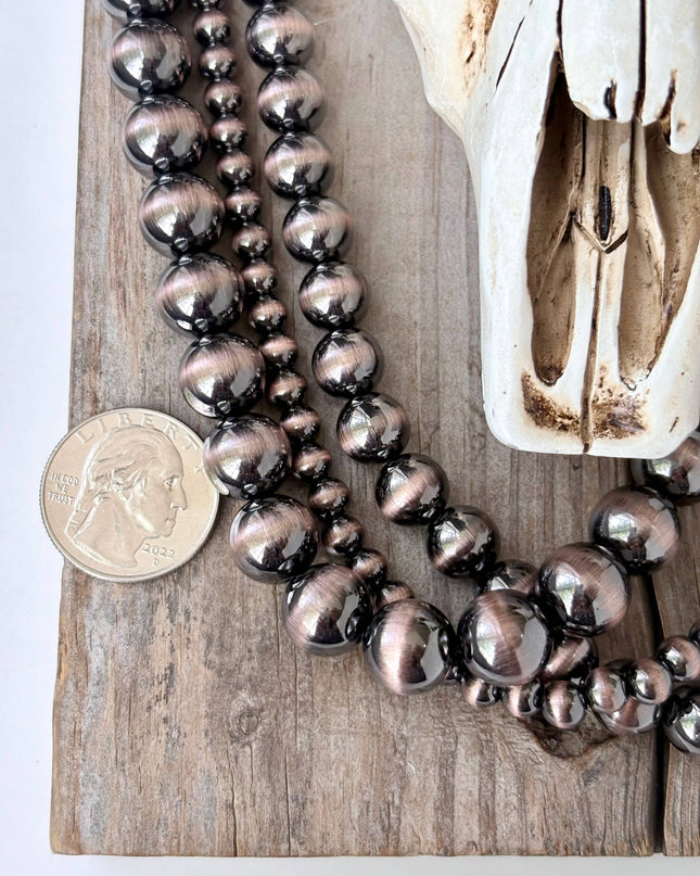 3 Layered Western Style Muti Size Navajo Pearl Bead Necklace