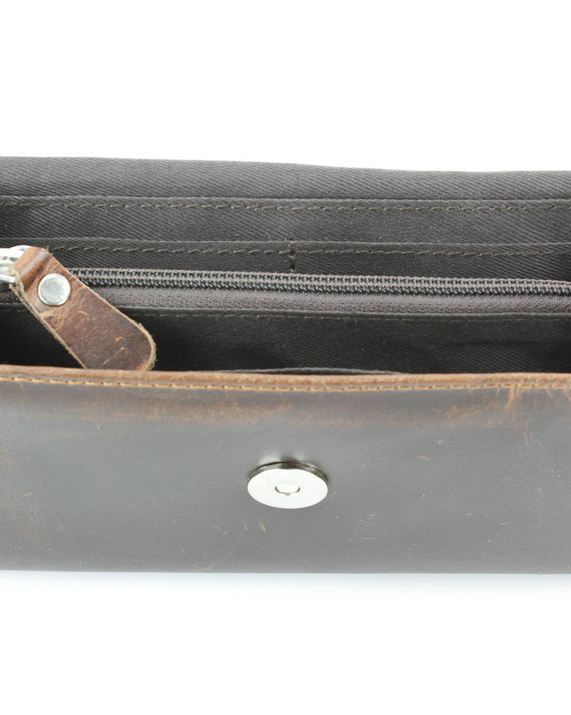 Women’s Rustic Brown Orange Aztec Clutch ABLW 18-2537