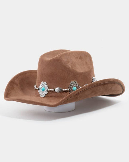 Turquoise Stud Concho Belt Western Cowboy Hat