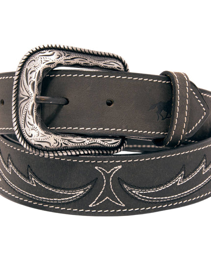 Stitched Top Grain Leather Belt