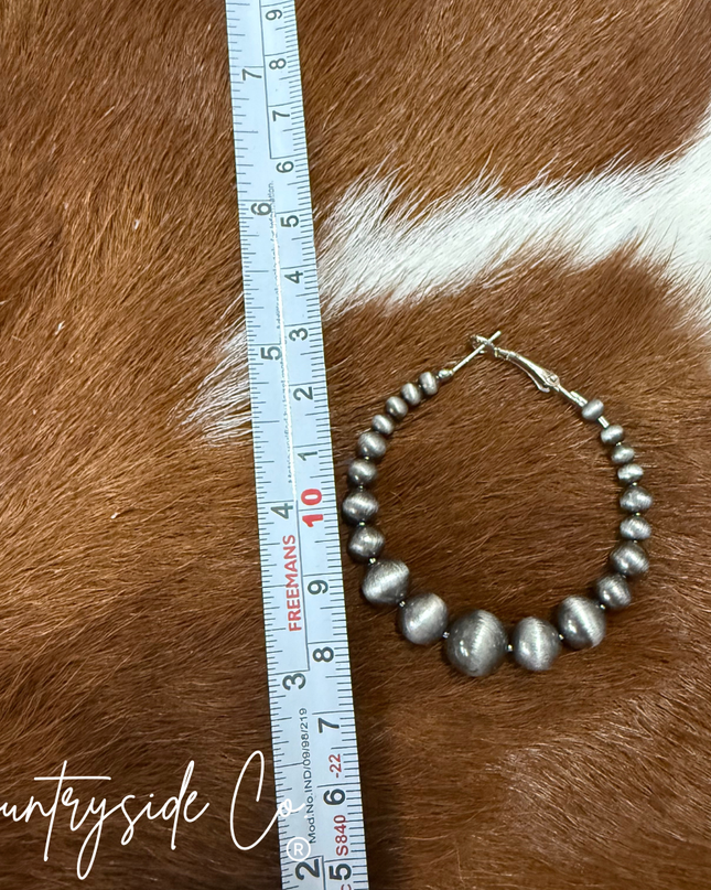 Western Bead Hoop Earrings