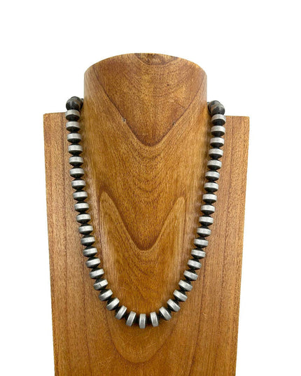 NKY250121-88                22 inches silver Navajo pearl beads Necklace