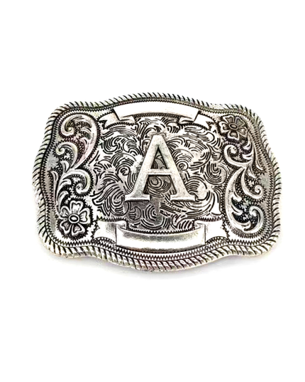 Western Filigree Initial Belt Buckle
