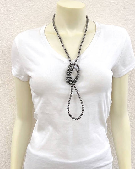 732873, 46" Handmade 6mm Navajo Bead Necklace