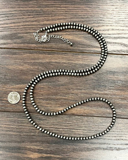 732873, 46" Handmade 6mm Navajo Bead Necklace