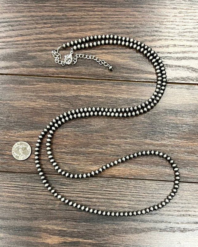 732873, 46" Handmade 6mm Navajo Bead Necklace