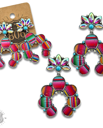 Serape horseshoe earring