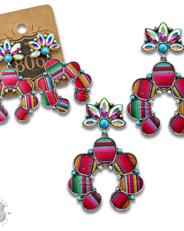 Serape horseshoe earring