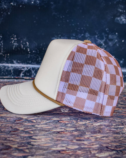 Checkered Magna Pony™ Mesh Foam Trucker Hat