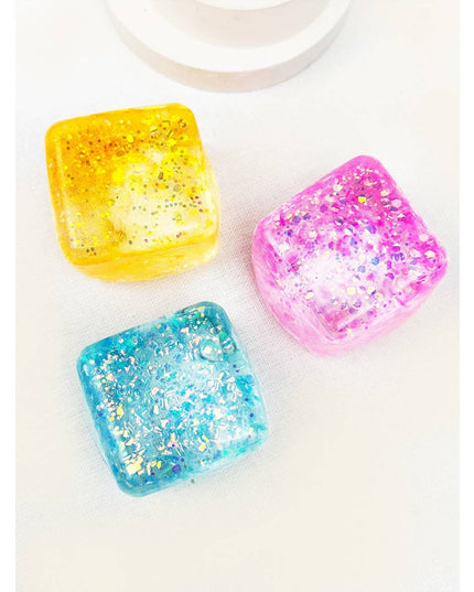 Viral Glitter Ice Cube Squishy Toy