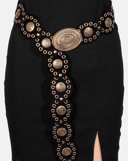 Large Ornate Western Oval Disc Belt
