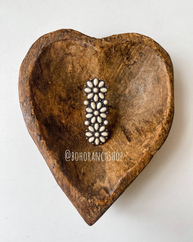 Western Adjustable Cluster Cuff Ring | turquoise or copper