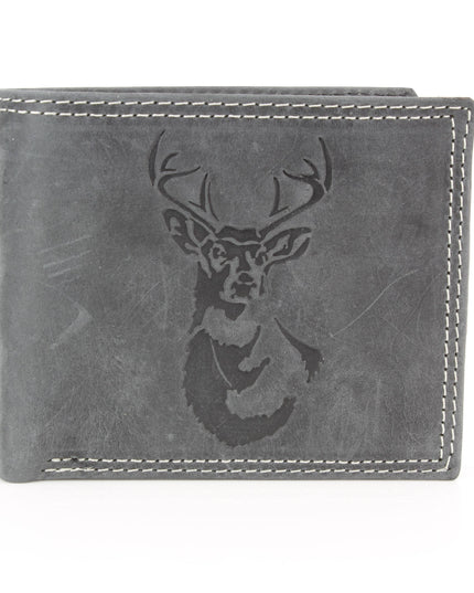 Men’s Bi-Fold Wallet with Deer Antler Emboss ABMWVT 03