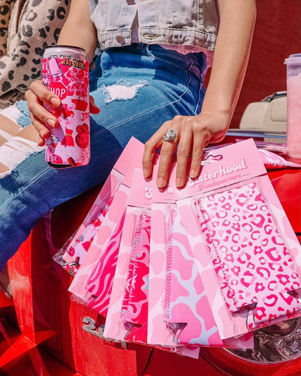 Pink Leopard Tall Coozie 2-Pack